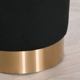 Glasstone Black Velvet Round Stool - thumbnail 2