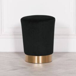 Glasstone Black Velvet Round Stool - thumbnail 1
