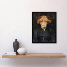 Artery8 Toulouse Lautrec Framed Wall Art Print Portrait of Carmen Gaudin in Grey - Size: A4 - thumbnail 2