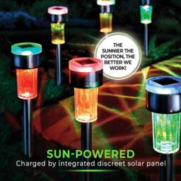 Gainsborough 6-Pack Colour Changing Solar Stake Lights for Garden - thumbnail 2
