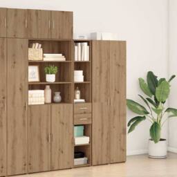 Berkfield Home Highboard Artisan Oak 30x42, 5x185 cm Engineered Wood in Brown - thumbnail 4