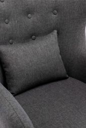 More4Homes Winslow Wing Back Fabric Occasional Button Back Modern Accent Armchair in Grey - thumbnail 5