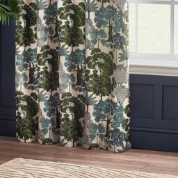 Wylder Nature Woodlands Jacquard Room Darkening Eyelet Curtains in Dark Green - Size: 168 cm width x 229 cm drop - thumbnail 6