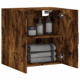 Berkfield Home Wall Cabinet Smoked Oak 60x31x60 cm Engineered Wood in Brown - Size: 60 x 31 x 60 cm - thumbnail 4