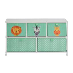 Liberty House Toys Jungle 5 Drawer Storage Chest in Pale Green - thumbnail 5
