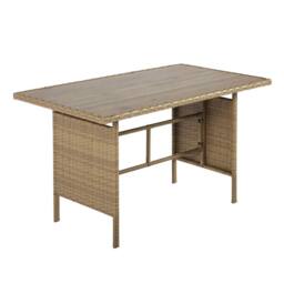 Home Garden Direct Thalia Rattan Corner 8 Seater Dining Set with Plywood Table - Brown Rattan Furniture Set - thumbnail 8