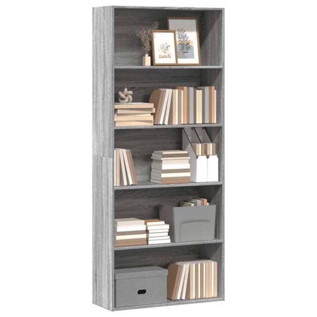 Berkfield Home Classic Book Cabinet Grey Sonoma 80x30x189 cm Engineered Wood - Size: 80 x 30 x 189 cm - image 1
