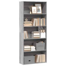 Berkfield Home Classic Book Cabinet Grey Sonoma 80x30x189 cm Engineered Wood - Size: 80 x 30 x 189 cm - thumbnail 1