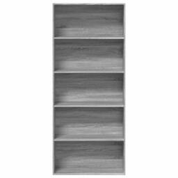 Berkfield Home Classic Book Cabinet Grey Sonoma 80x30x189 cm Engineered Wood - Size: 80 x 30 x 189 cm - thumbnail 4