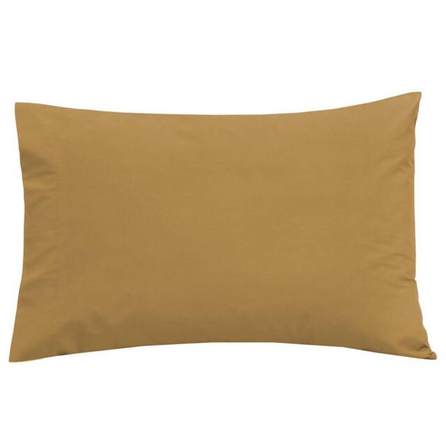 Smart Living Polycotton Bed Linen Luxury Fitted Bedsheet or Pillowcase Pair NonIron in Mustard - Size: Standard Pillow Case - image 1