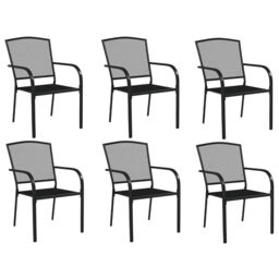 Berkfield Home 7 Piece Garden Dining Set Anthracite Steel in Black - thumbnail 4