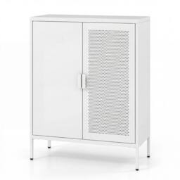 VOGREX White Freestanding Kitchen Storage Cabinet for Dining Room - Size: W600mm x H600mm - thumbnail 1