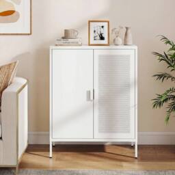 VOGREX White Freestanding Kitchen Storage Cabinet for Dining Room - Size: W600mm x H600mm - thumbnail 4