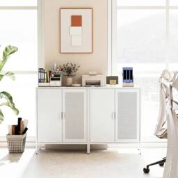 VOGREX White Freestanding Kitchen Storage Cabinet for Dining Room - Size: W600mm x H600mm - thumbnail 5
