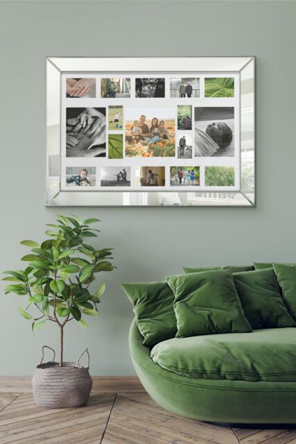 MirrorOutlet Vista All Glass Elegant Collage Picture Frame 107 x 76 CM in Silver - Size: 1 Pack - image 1