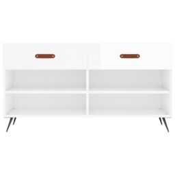 Berkfield Home Shoe Bench High Gloss White 102x35x55 cm Engineered Wood - Size: 102 x 35 x 55 cm - thumbnail 6