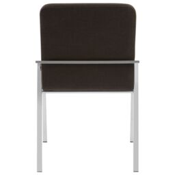 Orsina Black Dining Chair, Fabric Upholstered Armchair for Living Room, Loung Chair with Angled Arms & Steel Legs - thumbnail 4