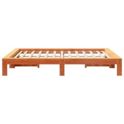 Berkfield Home Bed Frame without Mattress Wax Brown 150x200 cm King Size Solid Wood Pine - thumbnail 5