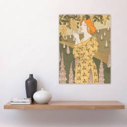 "Artery8 Laburnum & Foxglove Vintage Floral Wall Art Print Verneuil in Khaki - Size: W12"" x H16""" - thumbnail 4