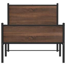 Berkfield Home Metal Bed Frame without Mattress Brown Oak 80x200 cm - thumbnail 5