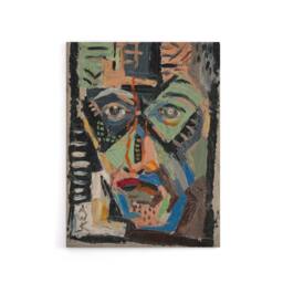 "Artery8 Mans Face Abstract Painting Kubincan Canvas Wall Art Print - Size: W18"" x H24""" - thumbnail 1