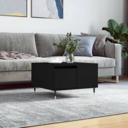 Berkfield Home Modern Coffee Table Black 55x55x36.5 cm Engineered Wood - thumbnail 2