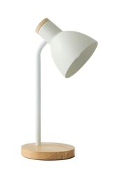 ValueLights Woody Metal Dome Shade Wooden Base Desk Task Adjustable Table Lamp in White - thumbnail 6