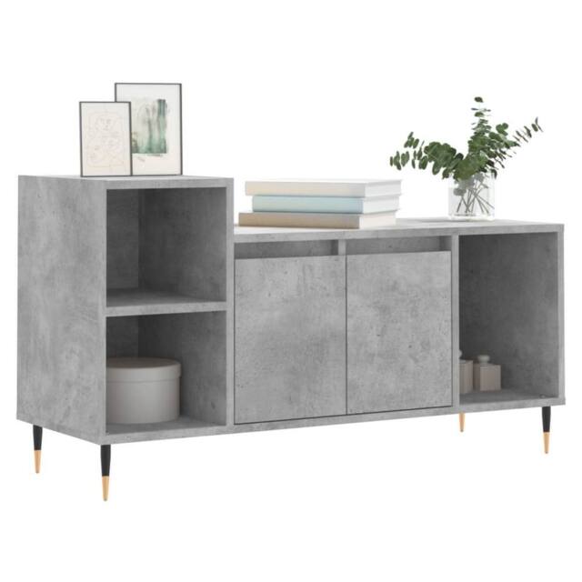 Berkfield Home TV Cabinet Concrete Grey 100x35x55 cm Engineered Wood - Size: 100 x 35 x 55 cm - image 1