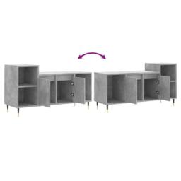 Berkfield Home TV Cabinet Concrete Grey 100x35x55 cm Engineered Wood - Size: 100 x 35 x 55 cm - thumbnail 9
