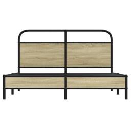 Berkfield Home Bed Frame Frame 150x200 cm King Size Sonoma Oak Wood in Brown - thumbnail 5