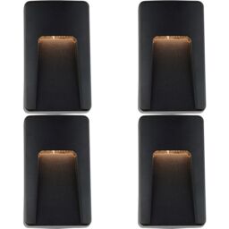 Loops 4 PACK Vertical Outdoor Pathway Guide Light - Indirect CCT LED - Black ABS - thumbnail 1