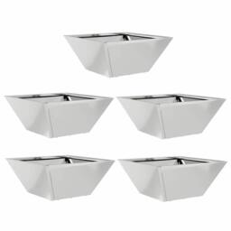 Berkfield Home Elegant Garden Bowl Planters 5 pcs 35x35x15 cm Galvanized Steel in Silver - Size: 35 x 35 x 15 cm - thumbnail 3