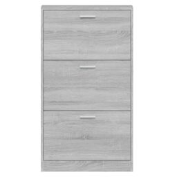 Berkfield Home Shoe Cabinet Grey Sonoma 59x17x108 cm Engineered Wood - Size: 59 x 17 x 108 cm - thumbnail 6