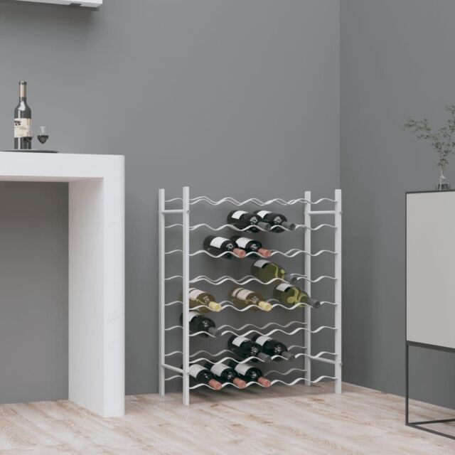 Berkfield Home Wine Rack for 48 Bottles White Metal - image 1