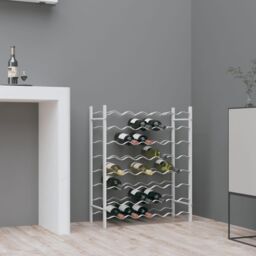 Berkfield Home Wine Rack for 48 Bottles White Metal