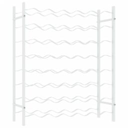 Berkfield Home Wine Rack for 48 Bottles White Metal - thumbnail 2