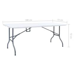 Berkfield Home Durable Folding Garden Table White 180x72x72 cm HDPE - Size: 180 x 72 x 72 cm - thumbnail 8
