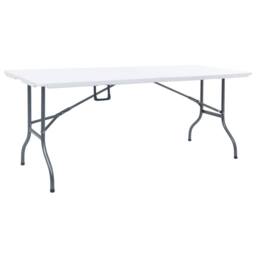 Berkfield Home Durable Folding Garden Table White 180x72x72 cm HDPE - Size: 180 x 72 x 72 cm - thumbnail 2