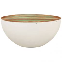 Berkfield Home Beautiful Bowl Shaped Coffee Table Solid Reclaimed Wood 60x60x30 cm in White - Size: 60 x 60 x 30 cm - thumbnail 9