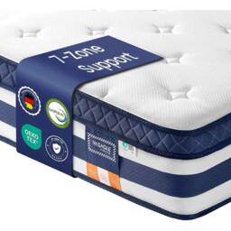 The Bazaarist Single Pocket Spring Gel Memory Foam Mattress, Blue - thumbnail 2