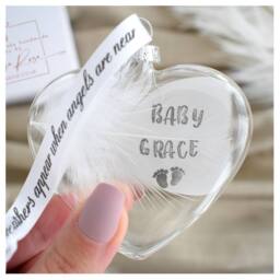 Amaya Rose Ltd Personalised Sympathy Gift. Glass Round Christmas Tree Bauble Gift in Clear - thumbnail 8
