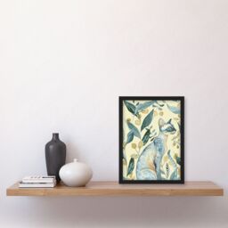 "Artery8 Cat Lover Teal Tan Oriental Shorthair Portrait Framed Wall Art in Blue - Size: W12"" x H16""" - thumbnail 4