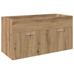 Berkfield Home 3 Piece Bathroom Furniture Set Artisan Oak Engineered Wood in Brown - thumbnail 5