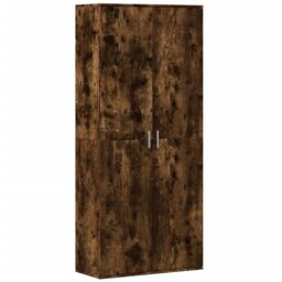 Berkfield Home Highboard Smoked Oak 80x35x180 cm Engineered Wood in Brown - Size: 80 x 35 x 180 cm - thumbnail 2