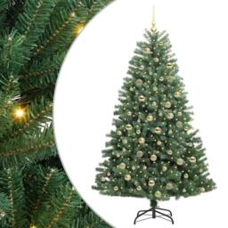Berkfield Home Artificial Hinged Christmas Tree Green 180 cm PVC & Metal - thumbnail 2