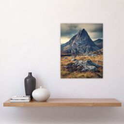 "Artery8 Tryfan Mountain Snowdonia Wales Peak Landscape Wall Art Print in Brown - Size: W24"" x H32""" - thumbnail 4