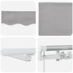 Berkfield Home Manual Retractable Awning with LED Light Grey 500x300 cm - thumbnail 9