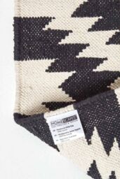 Homescapes Zurich Handwoven Cotton Pattern Kilim Hall Runner, 66 x 200 cm in Black - Size: 66 cm x 200 cm - thumbnail 5