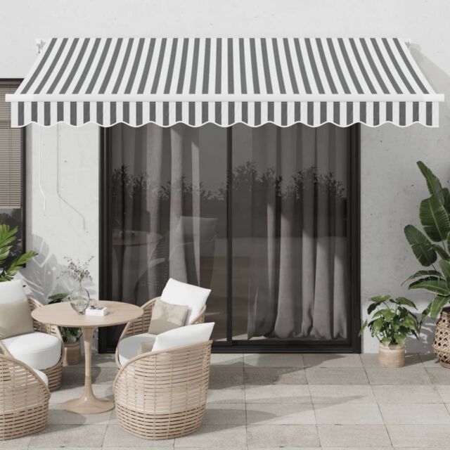 Berkfield Home Manual Retractable Awning Anthracite&White 350x250 cm - image 1