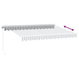 Berkfield Home Manual Retractable Awning Anthracite&White 350x250 cm - thumbnail 5